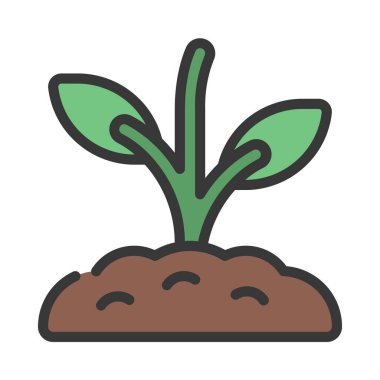 Bitki büyüme simgesi, vektör illüstrasyonu basit tasarım