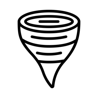 Beyaz arkaplanda tornado simgesi izole edildi, vektör illüstrasyonu             