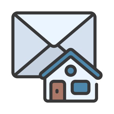 Ev E- posta Simgesi, Vektör İllüstrasyonu