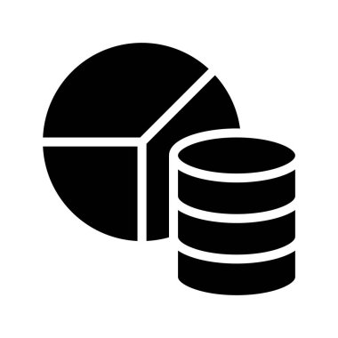 Pie Chart Veritabanı beyaz arkaplanda izole edildi. Mali ve iş konsepti.