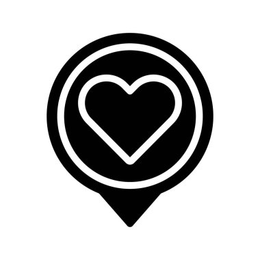 sevgi yassı simgesi, vektör illüstrasyonu