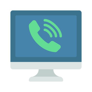 Bilgisayar Çağrısı simgesi, vektör illüstrasyonu 