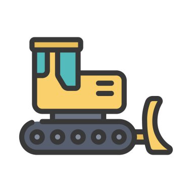 Buldozer Ağ ikonu vektör illüstrasyonu