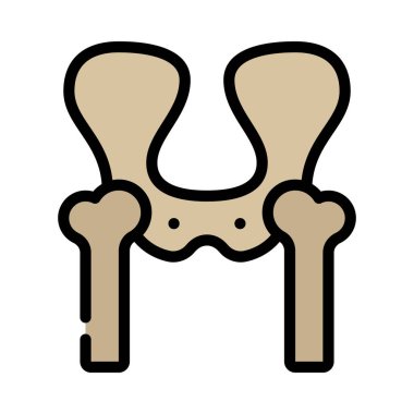 Pelvis Bones simge vektör illüstrasyon tasarımı