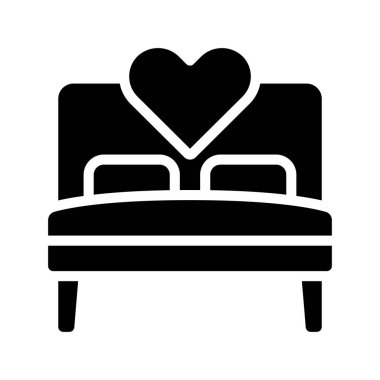 Aşk Yatağı simgesi, vektör illüstrasyonu