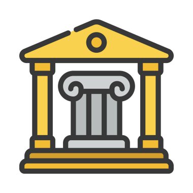 Müze web simgesi vektör illüstrasyonu