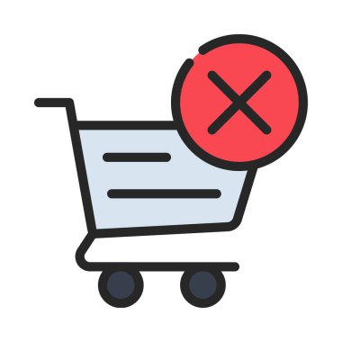 Alışveriş arabası simgesi, vektör çizimi basit tasarım