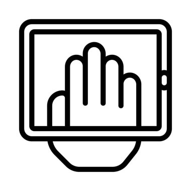 El Tarama Ağı simgesi düz tasarım, vektör illüstrasyonu