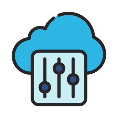Bulut Yapılandırma Simgesi, Vektör İllüstrasyonu