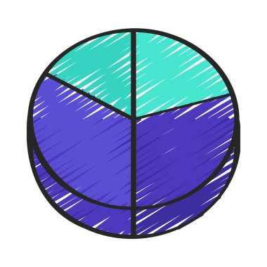 Beyaz arkaplanda 3 boyutlu turta şeması izole edildi. Mali ve iş konsepti.