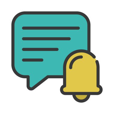 bildirim çanı simgesi, vektör illüstrasyonu basit tasarım