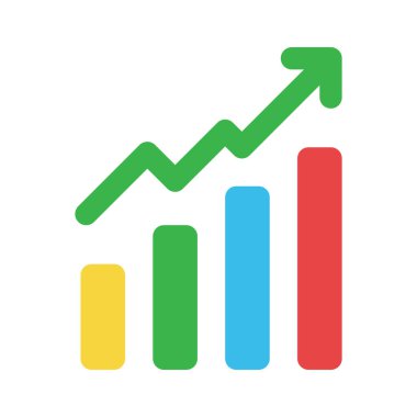 Grafik simgesi ana hatlarını büyüt. İş büyümesi. veri analizi