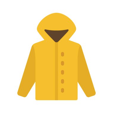 Yağmurlu Mac Coat düz simgesi, vektör illüstrasyonu 
