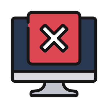 Tamamlanmamış Bilgisayar Görev simgesi, vektör illüstrasyonu  