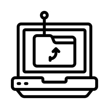 Phishing düz simgesi, vektör illüstrasyonu 