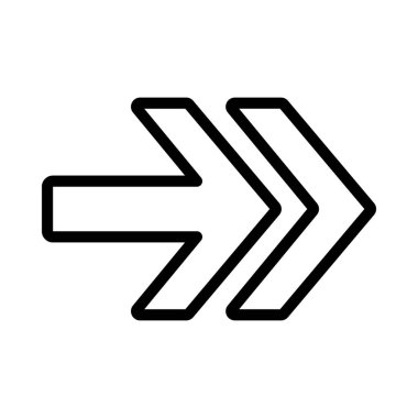 Çift Ok simgesi beyaz arkaplanda izole edildi. vektör.