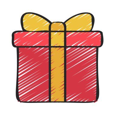 hediye kutusu simgesi, vektör illüstrasyonu