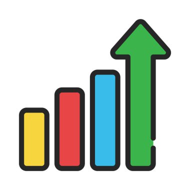 Ok Çizelgesini Arttır Ağ ikonu vektör resimlemesini çoğalt