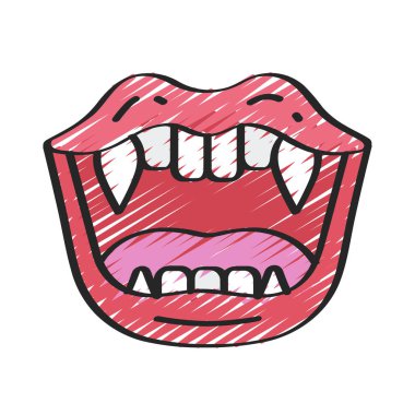 Vampir Ağzı ikon vektör çizimi