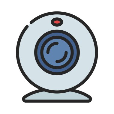 Bilgisayar Web Kamerası simgesi, vektör illüstrasyonu  