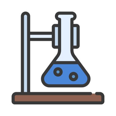 Kimyasal Beaker Holder düz simgesi, vektör illüstrasyonu 