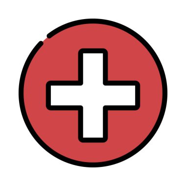 Medikal Çember düz simge, vektör illüstrasyonu 