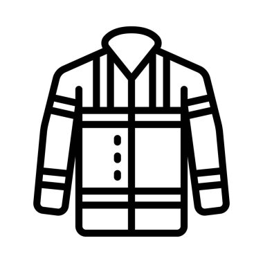 Yüksek Vis Jacket düz simgesi, vektör illüstrasyonu 