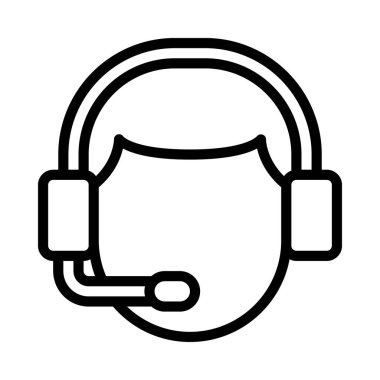 Müşteri Desteği Web simgesi vektör illüstrasyonu