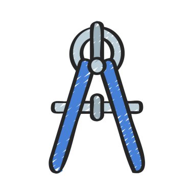 Pusula simgesi, düz tasarım, vektör illüstrasyonu çiziliyor