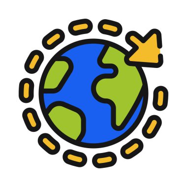 Dünya etrafında Seyahat ikon vektör illüstrasyon tasarımı