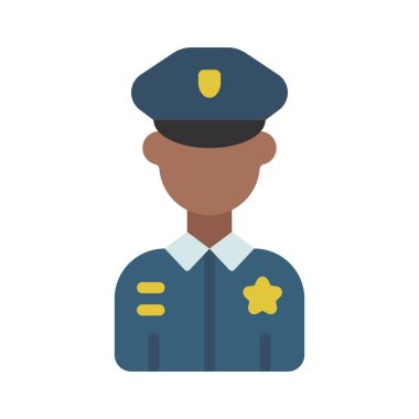 Polis Memuru Man simgesi, vektör illüstrasyonu                        