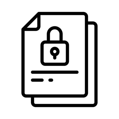 Kilitli Belge simgesi, vektör illüstrasyonu 