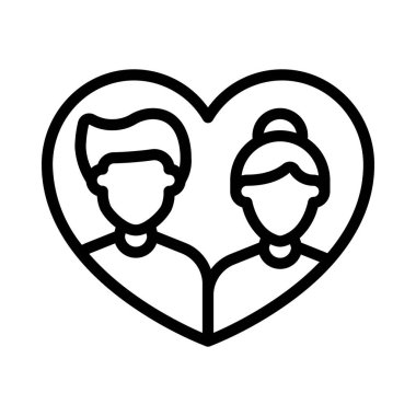 Aşk web simgesi vektör illüstrasyonunda