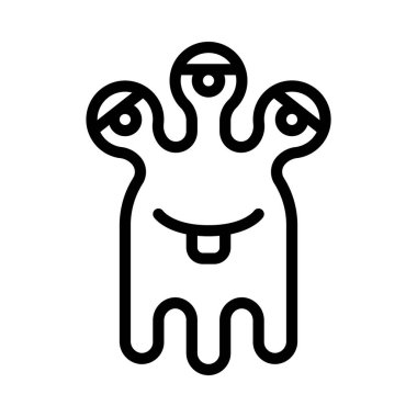 Beyaz arkaplandaki canavarın vektör çizimi  