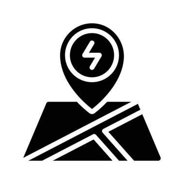 şarj konumu simgesi vektör resimleme arkaplanı 