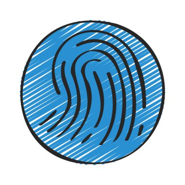 parmak izi simgesi, vektör çizimi