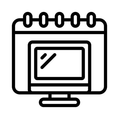 Bilgisayar Takvimi simgesi, vektör illüstrasyonu 