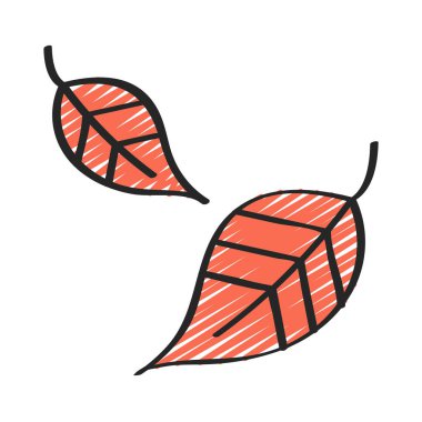 Düşen Yaprak simgesi, vektör illüstrasyonu 