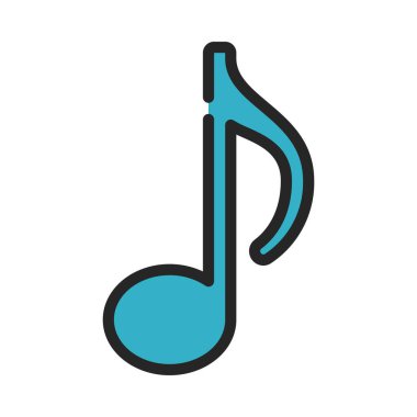 müzik notası ikon vektör illüstrasyonu 