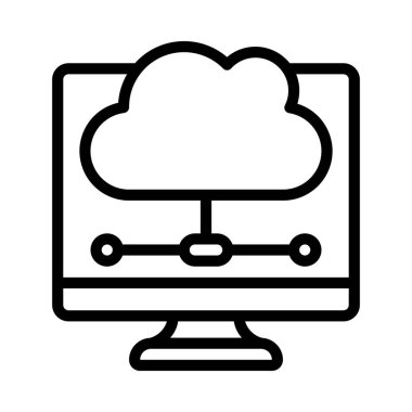 Bulut Hesaplama Ağı Simgesi, Vektör İllüstrasyonu