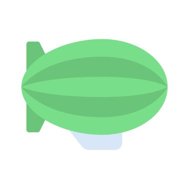 Zeplin düz simge, vektör illüstrasyonu