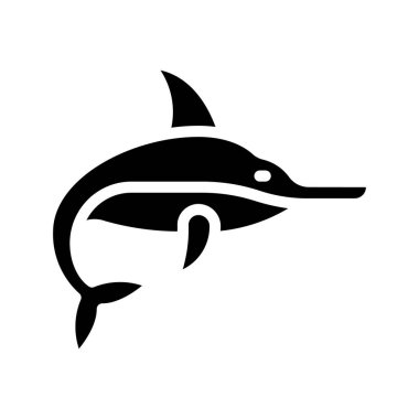  Kılıç balığı simgesi vektör illüstrasyonu