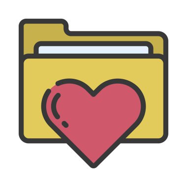 Aşk Dizini simgesi, vektör illüstrasyonu 