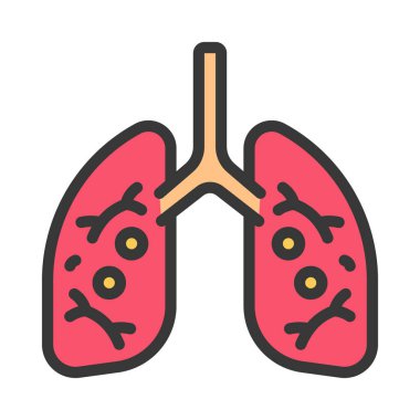 Akciğerler simge vektör çizim tasarım