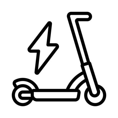Elektrikli scooter simge vektör illüstrasyon