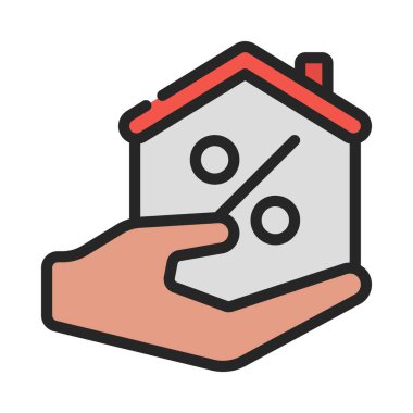 İpotek Oranı simgesi, vektör illüstrasyonu