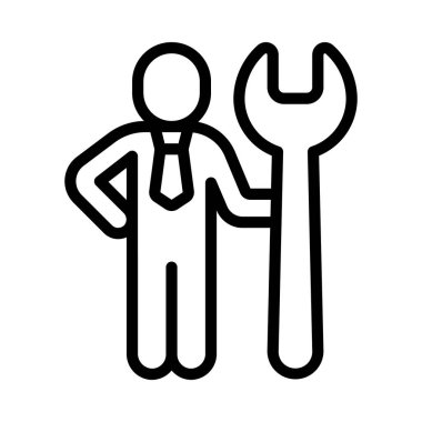 Kişi web simgesi vektör illüstrasyonunu onar