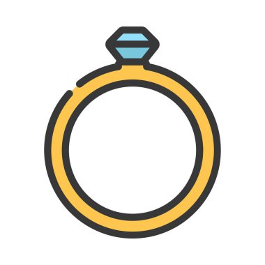 Elmas halka ikonu vektör illüstrasyonu