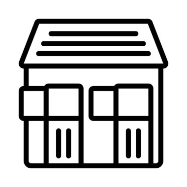 At Ahırı düz simgesi, vektör illüstrasyonu