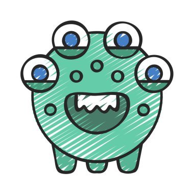 Beyaz arkaplanda canavar vektör çizimi 